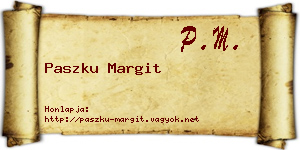 Paszku Margit névjegykártya